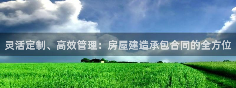意昂3娱乐代理怎么样：灵活定制、高效管理：房屋建造承包合同的全方位